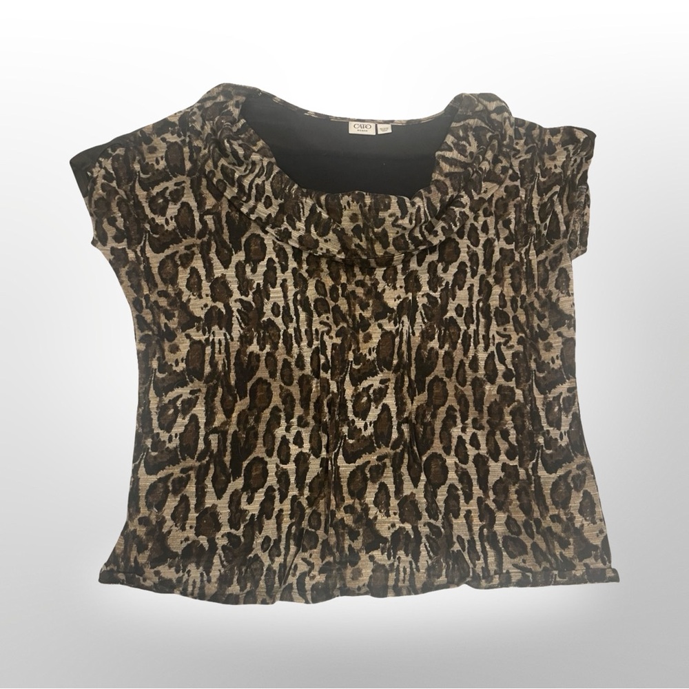 Cato leopard print short‎ sleeve T-shirt mesh casual party lightweight plus Size
